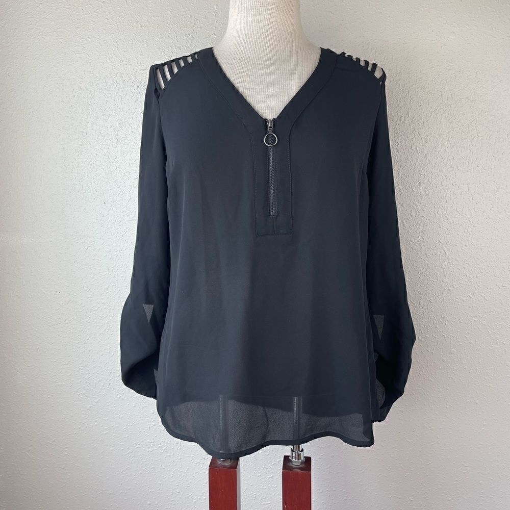 Candies Sheer Black Top Size M EUC